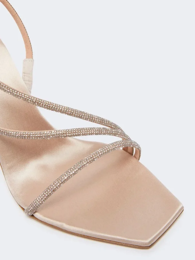 Satin and crystal sandals, make up nude Satin and crystal sandals, make up nude