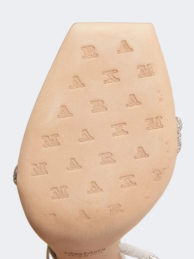 Satin and crystal sandals, make up nude Satin and crystal sandals, make up nude