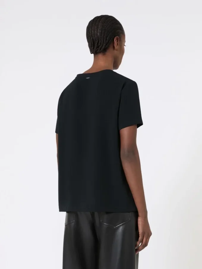 Satin t-shirt, black
