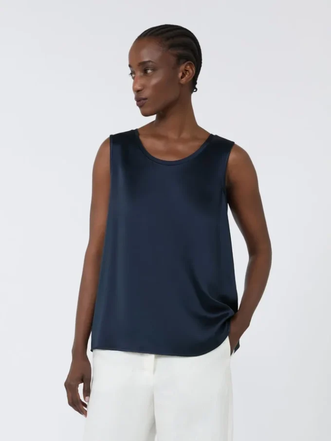 Satin top, midnightblue