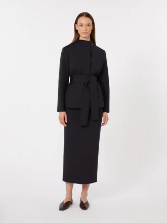 Scuba jersey pencil skirt, ultramarine