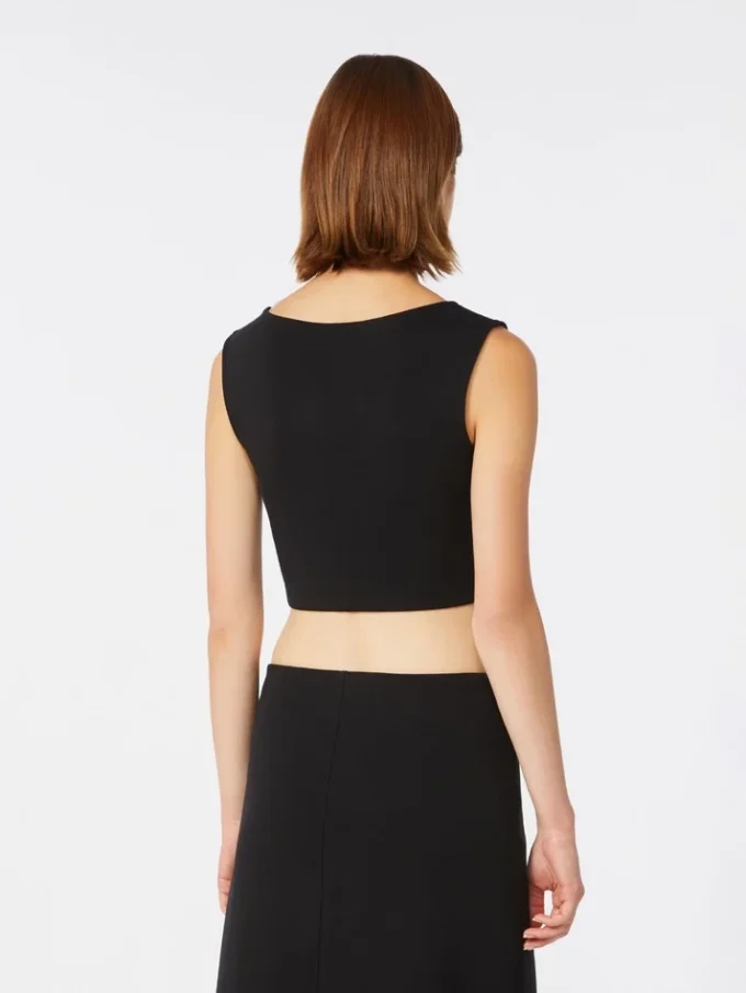 Scuba jersey top, black Scuba jersey top, black