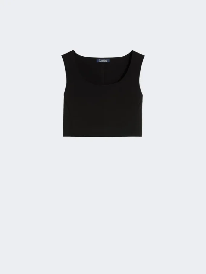 Scuba jersey top, black Scuba jersey top, black