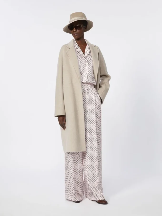 Cashmere robe coat, sand
