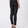 Sequinned leggings, black