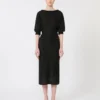 Sequinned viscose yarn dress, black