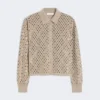 Sequinned wool cardigan, brown Sequinned wool cardigan, brown