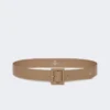 Shiny nappa leather belt, turtledove