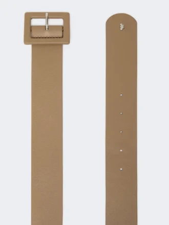 Shiny nappa leather belt, turtledove