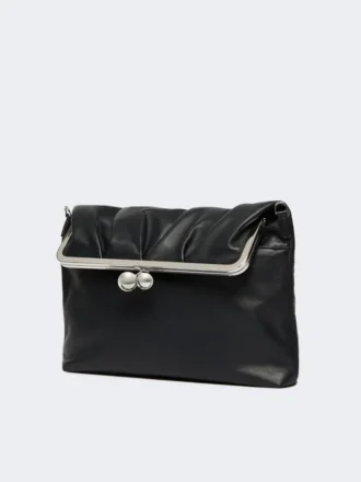 Shiny nappa leather envelope pasticcino bag, ultramarine