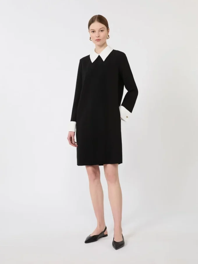 Short cady dress, black Short cady dress, black