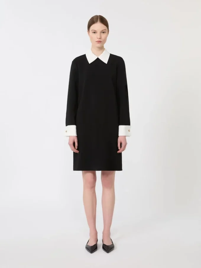 Short cady dress, black Short cady dress, black