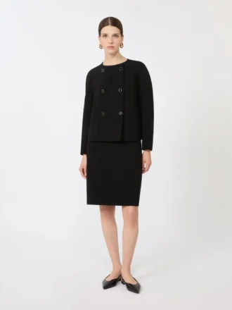 Boxy jacket in cady, black