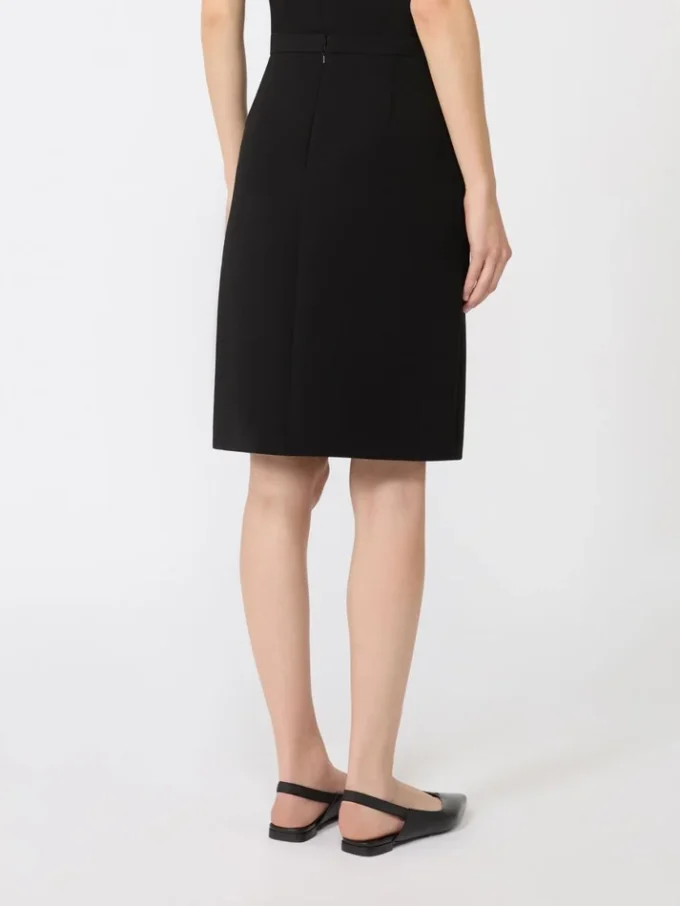 Short cady skirt, black