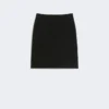 Short cady skirt, black