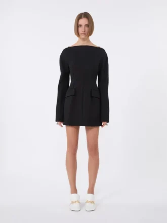 Short contoured cady dress , black