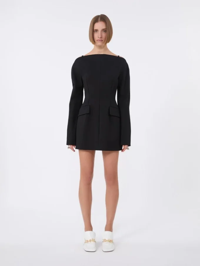Short contoured cady dress , black
