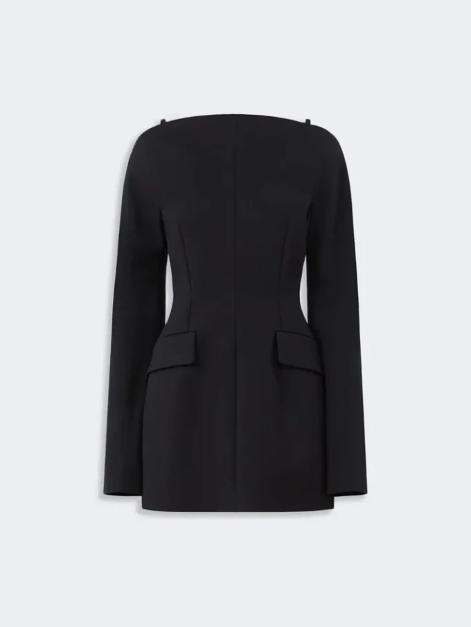 Short contoured cady dress , black