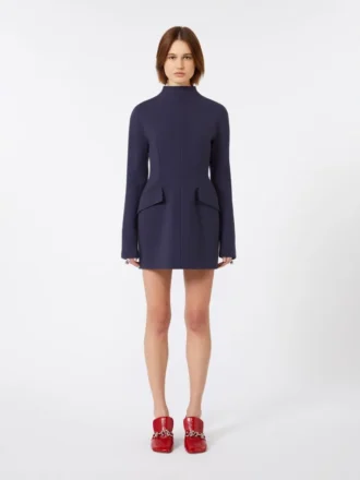 Short, contoured gabardine dress , midnightblue