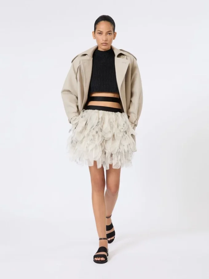Short cotton duster coat, sand