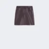 Short leather skirt, bordeaux