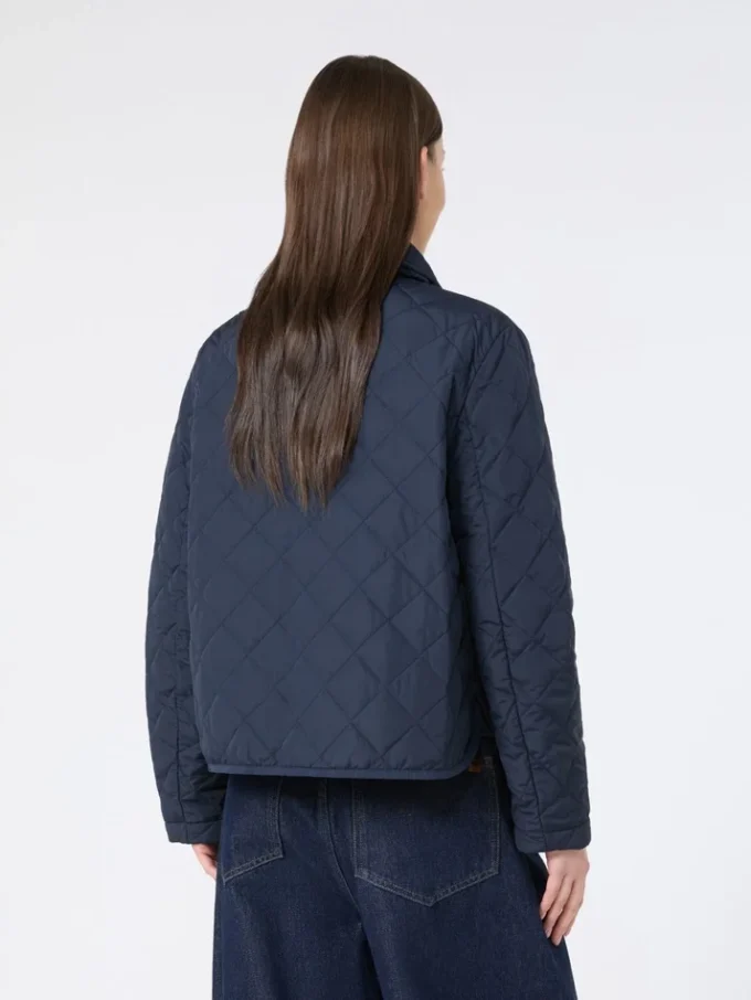 Short padded jacket in water-repellent fabric, navy