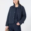 Short padded jacket in water-repellent fabric, navy