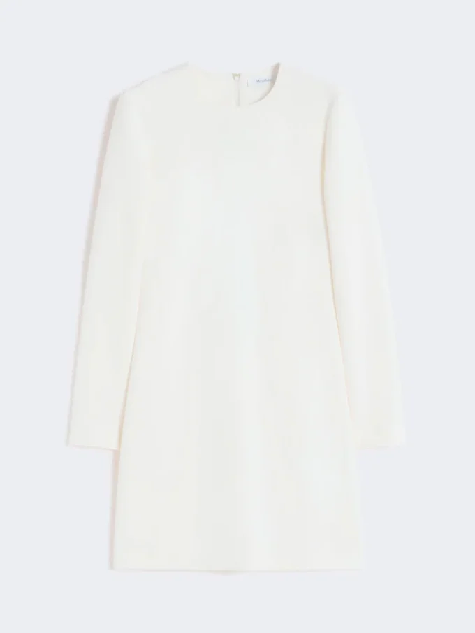 Short scuba jersey dress, ivory