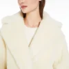 Short teddy bear icon coat in alpaca and wool, white