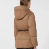 Short water-repellent canvas and camel down jacket, camel