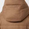 Short water-repellent canvas and camel down jacket, camel