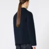 Short wool and cashmere jacket, midnightblue