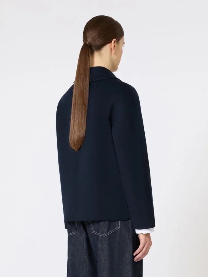 Short wool and cashmere jacket, midnightblue