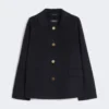 Short wool and cashmere jacket, midnightblue