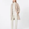 Short wool coat, beige pink