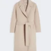 Short wool coat, beige pink