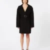 Short wool coat, black