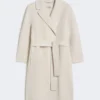Short wool coat, ivory