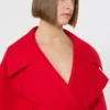 Short wool coat, red