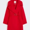 Short wool coat, red