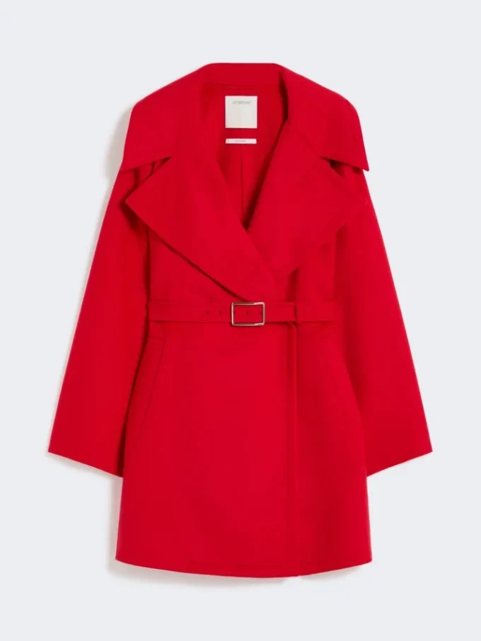 Short wool coat, red