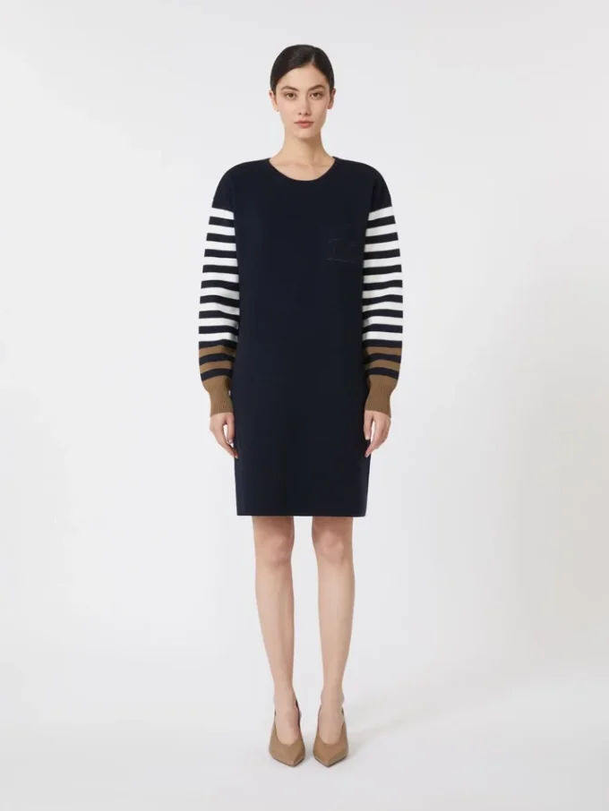 Short wool dress, ultramarine