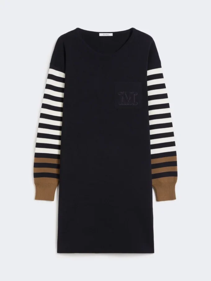 Short wool dress, ultramarine