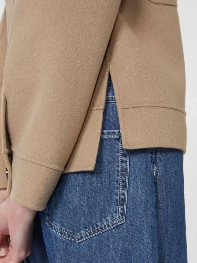 Short wool jacket, beige