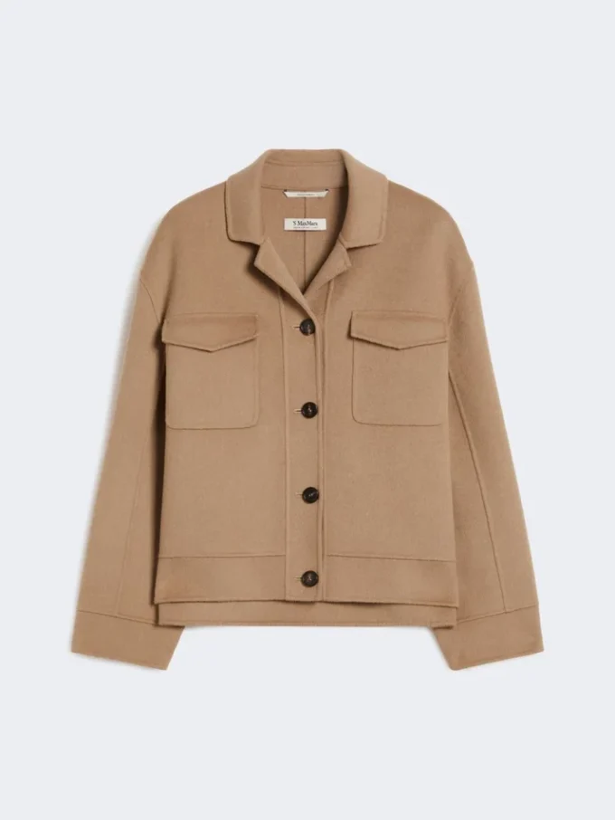 Short wool jacket, beige