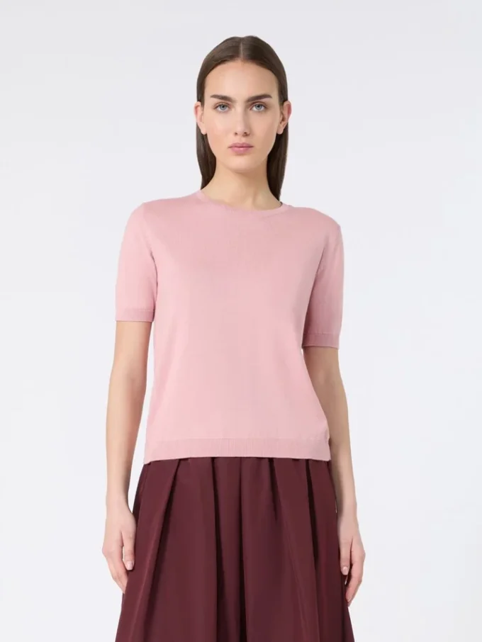 Silk and cotton jumper, pink