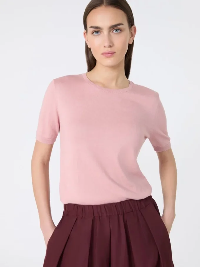 Silk and cotton jumper, pink