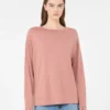 Silk and cotton yarn sweater, pink
