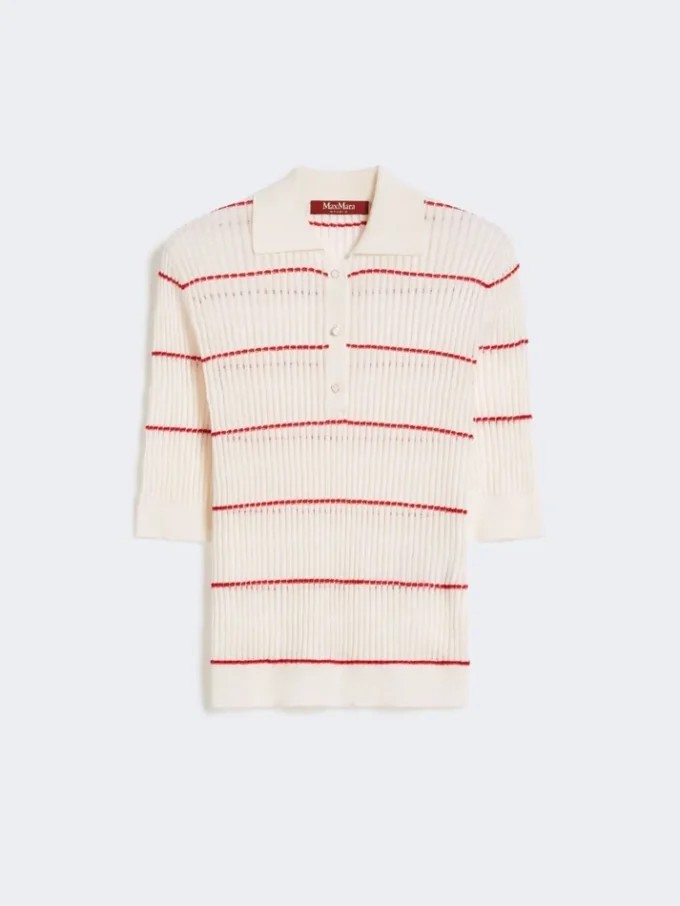 Silk and wool yarn jumper, white Silk and wool yarn jumper, white