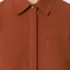 Silk canvas shirt, terra cotta